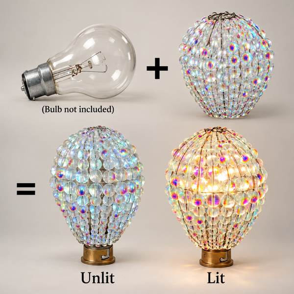 Chandelier Light Newton GLS Bulb Cover Sleeve Aurora Borealis AB Glass Beaded Lampshade Alternative 2