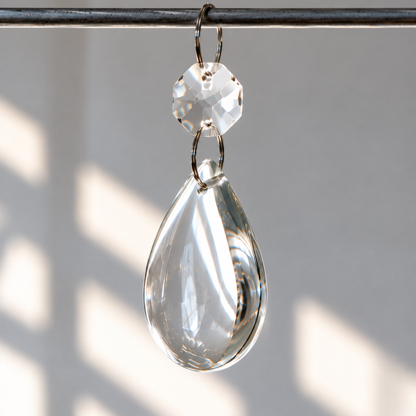 1 Clear Cut Glass Smooth Oval 50 mm 2" No Facets Chandelier UK Crystals Drops Droplets Prisms 5
