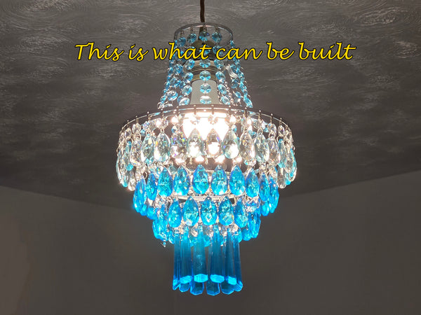 Classic Chrome 4-Tier Chandelier Pendant Frame Make Your Own Unique Light 9" x 10" 9