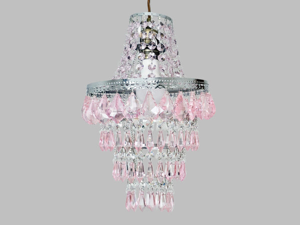 Unique 4-Tier Light Pink Chandelier Ceiling Pendant Lamp 9" x 14" Customizable 2