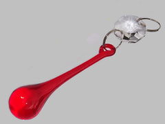 1 Red Glass Orbs 53 mm 2" Chandelier UK Crystals Droplets Beads Drops Lamp Light Parts