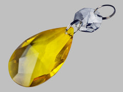 1 Orange Cut Glass Oval 37 mm 1.5" Chandelier UK Crystals Drops Beads Droplets Light Parts