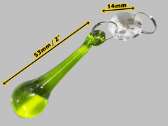 1 Sage Green Cut Glass Orbs 53 mm 2" UK Chandelier Crystals Droplets Beads Drops Lamp Light Parts