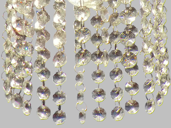 1 Strand 14 mm Clear Octagon Chandelier Drops Cut Glass Crystals Garlands Beads Droplets 3