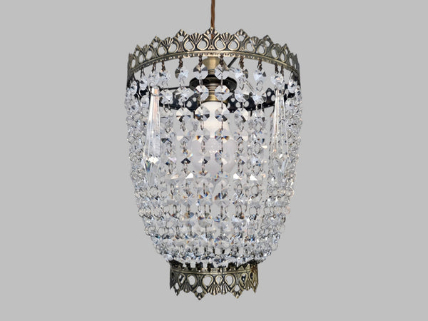 Bronze Two Tier Bag Basket Chandelier Unique Lampshade Pendant Ceiling Light Bespoke 9" x 10" 5