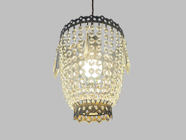 Bronze Two Tier Bag Basket Chandelier Unique Lampshade Pendant Ceiling Light Bespoke 9" x 10" 2