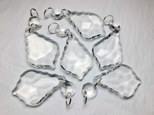 1 Clear Cut Glass Leaf 50 mm 2" Chandelier UK Crystals Beads Droplets Prism Light Parts 5