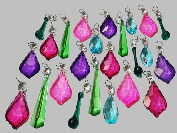 25 Chandelier Drops Summer Colour Cut Glass Crystals Droplets Beads Light Parts Sun Catchers 2