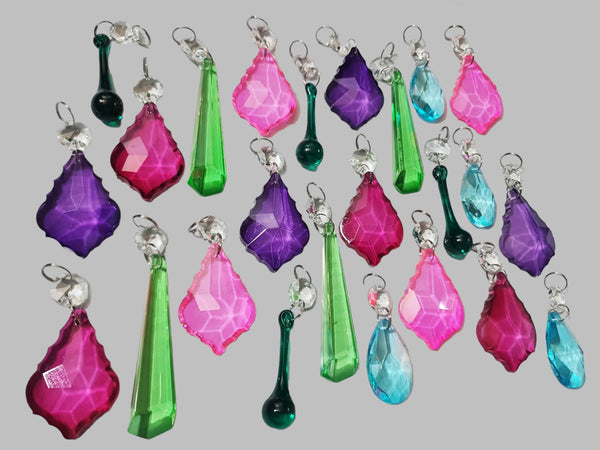 25 Chandelier Drops Summer Colour Cut Glass Crystals Droplets Beads Light Parts Sun Catchers 4