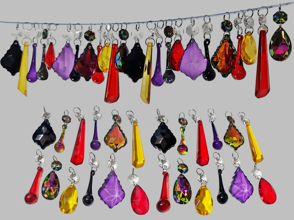24 Chandelier Drops Gothic Halloween Autumn Fall Decorations Glass Crystals Beads Droplets 1