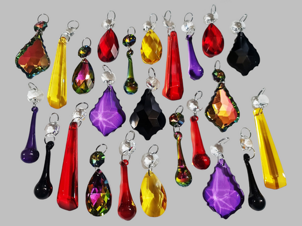 24 Chandelier Drops Gothic Halloween Autumn Fall Decorations Glass Crystals Beads Droplets 2