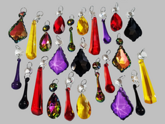 24 Chandelier Drops Gothic Halloween Autumn Fall Decorations Glass Crystals Beads Droplets