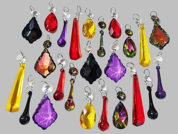 24 Chandelier Drops Gothic Halloween Autumn Fall Decorations Glass Crystals Beads Droplets 3