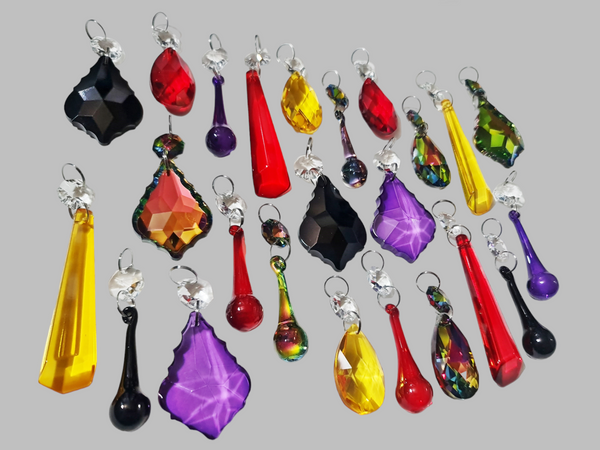 24 Chandelier Drops Gothic Halloween Autumn Fall Decorations Glass Crystals Beads Droplets 5