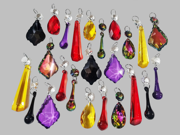 24 Chandelier Drops Gothic Halloween Autumn Fall Decorations Glass Crystals Beads Droplets 7