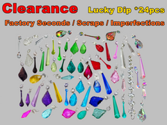 Clearance * Lucky Dip * 24 Cut Glass Chandelier Crystals Beads Droplets Sun Catcher Light Parts