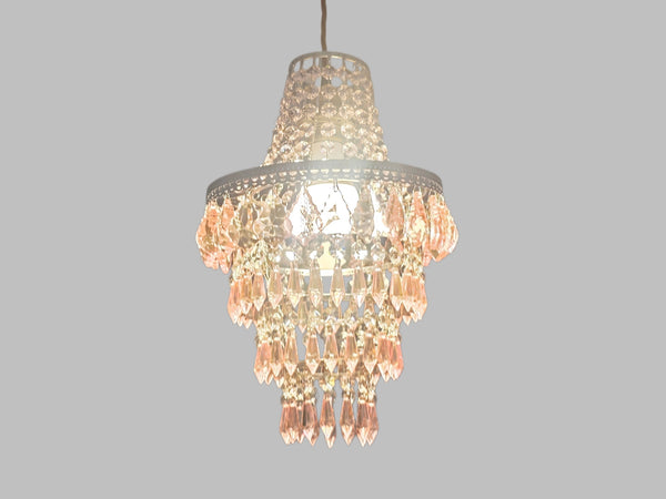 Unique 4-Tier Light Pink Chandelier Ceiling Pendant Lamp 9" x 14" Customizable 1