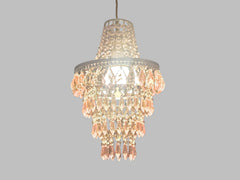 Unique 4-Tier Light Baby Pink Chandelier Ceiling Pendant Lamp 9" x 14" Customizable