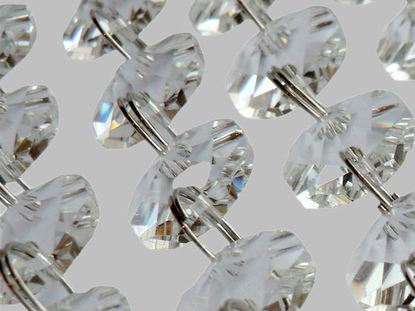 12 Strands Clear 14mm Octagon Chandelier Drops Glass Crystals 2.4m Garland Beads Droplets 4