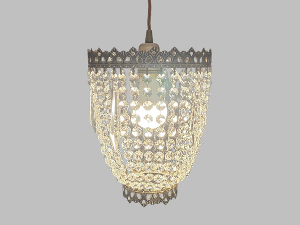 Bronze Two Tier Bag Basket Chandelier Unique Lampshade Pendant Ceiling Light Bespoke 9" x 10" 6