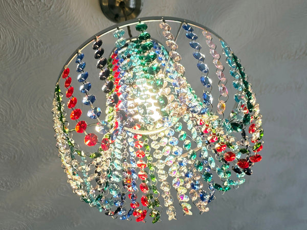 Bespoke 2-Tier Crown Multi Rainbow Chandelier Pendant Ceiling Light Customisable Lamp 11" x 10"