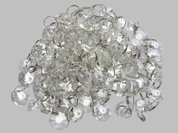 12 Strands Clear 14mm Octagon Chandelier Drops Glass Crystals 2.4m Garland Beads Droplets 7