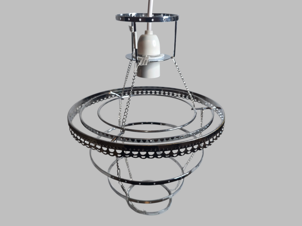 Ornate Chrome 4-Tier Chandelier Pendant Frame Make Your Own Unique Light 9" x 12" 1