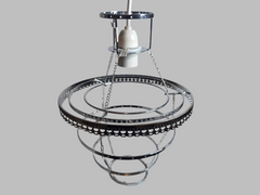 Ornate Chrome 4-Tier Chandelier Pendant Frame Make Your Own Unique Light 9" x 12"