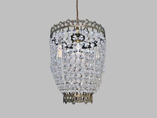 Bronze Two Tier Bag Basket Chandelier Unique Lampshade Pendant Ceiling Light Bespoke 9" x 10" 10