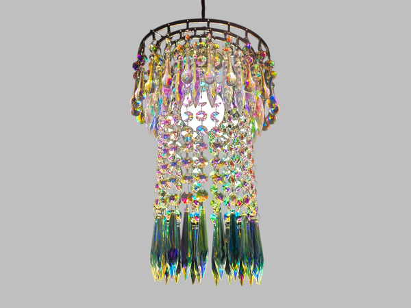 Unique Waterfall Chandelier Pendant Light Aurora Borealis 7.5" x 12" Customisable 1