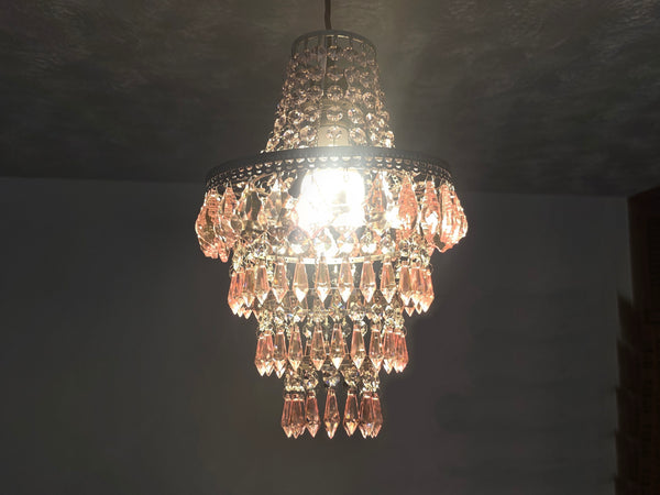 Unique 4-Tier Light Pink Chandelier Ceiling Pendant Lamp 9" x 14" Customizable 8