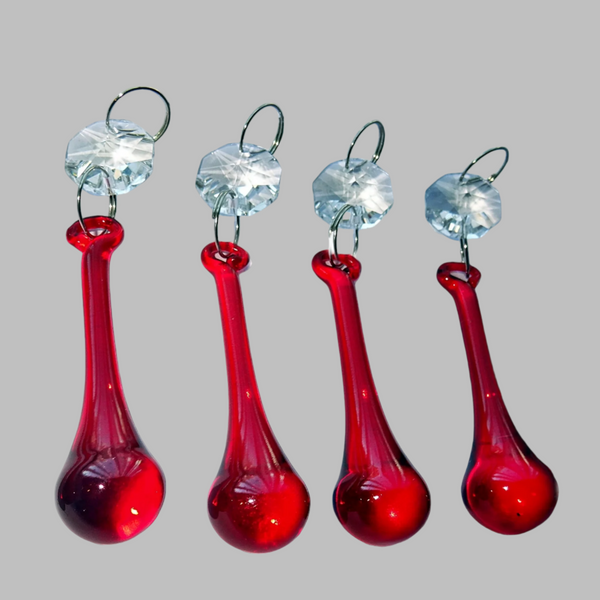 1 Red Glass Orbs 53 mm 2" Chandelier UK Crystals Droplets Beads Drops Lamp Light Parts 5