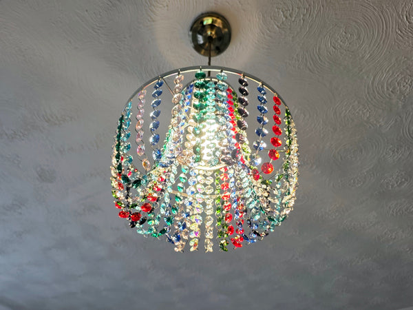 Bespoke 2-Tier Crown Multi Rainbow Chandelier Pendant Ceiling Light Customisable Lamp 11" x 10"