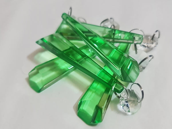 1 Emerald Green Cut Glass Icicles 72 mm 3" Chandelier Crystals Drops Beads Droplets Lamp Parts 4