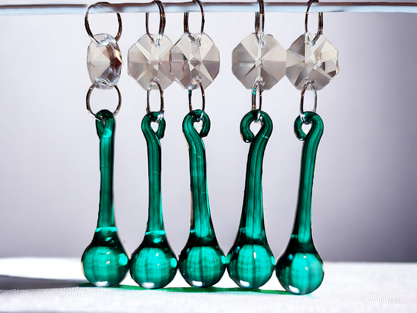 1 Peacock Green Cut Glass Orbs 53 mm 2" Chandelier UK Crystals Droplets Beads Drops Lamp Parts 2