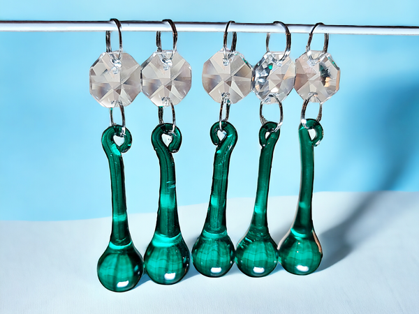 1 Peacock Green Cut Glass Orbs 53 mm 2" Chandelier UK Crystals Droplets Beads Drops Lamp Parts 4