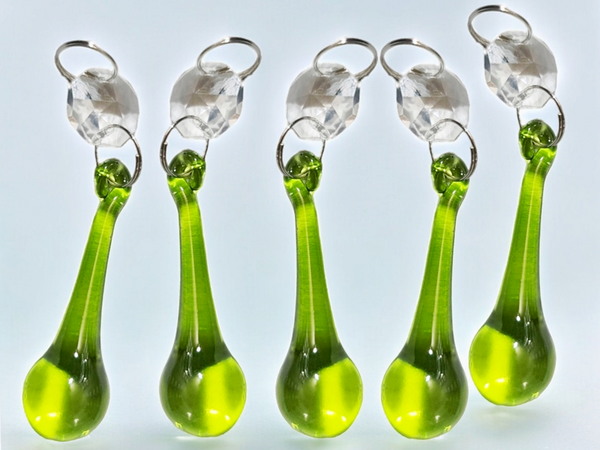 1 Sage Green Cut Glass Orbs 53 mm 2" UK Chandelier Crystals Droplets Beads Drops Lamp Light Parts 0 4