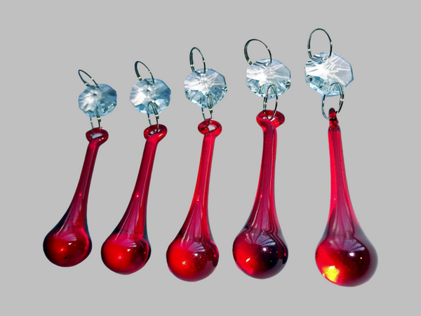 1 Red Glass Orbs 53 mm 2" Chandelier UK Crystals Droplets Beads Drops Lamp Light Parts 9