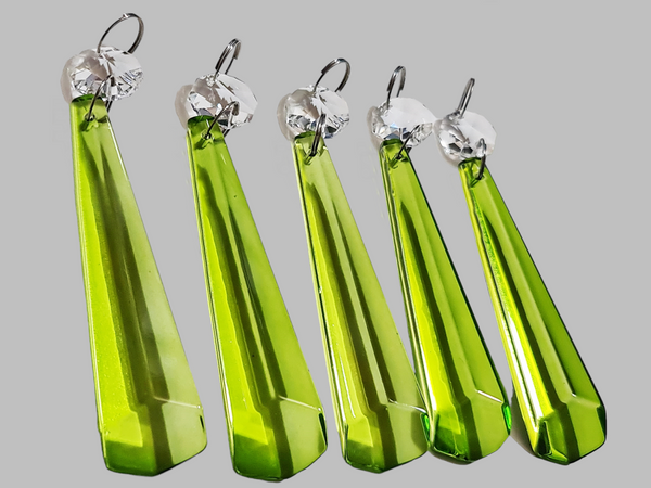 1 Sage Green Cut Glass Icicles 72 mm 3" UK Chandelier Crystals Drops Beads Droplets Light Parts 6