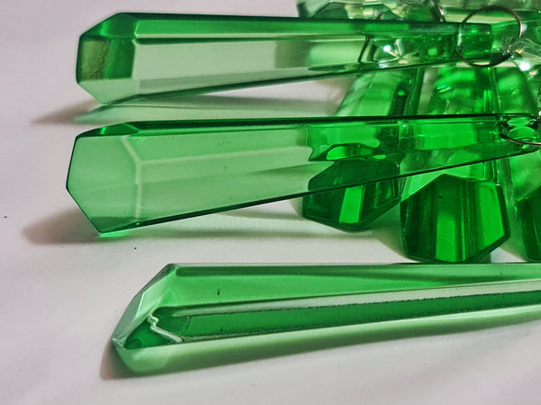 1 Emerald Green Cut Glass Icicles 72 mm 3" Chandelier Crystals Drops Beads Droplets Lamp Parts 5