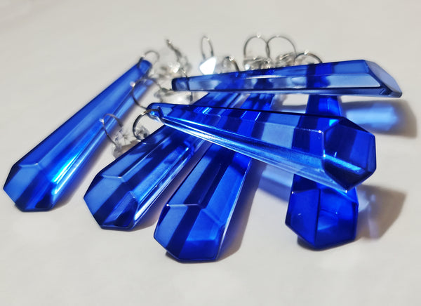 1 Blue Cut Glass Icicles 72 mm 3" Chandelier Crystals Drops Beads Droplets Light Parts 4