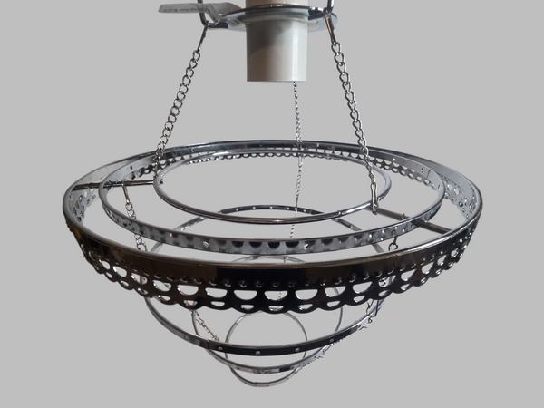 Ornate Chrome 4-Tier Chandelier Pendant Frame Make Your Own Unique Light 9" x 12" 6