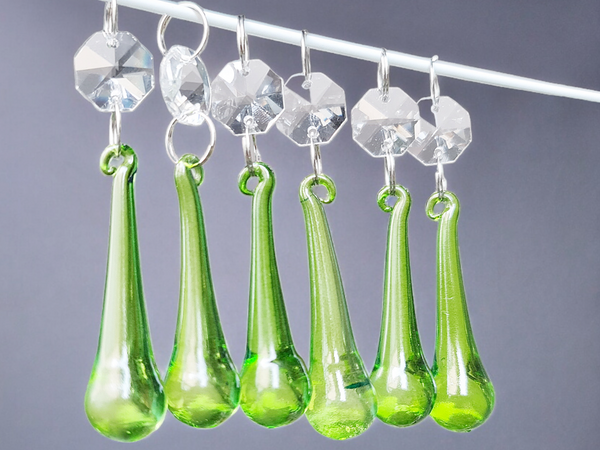 1 Sage Green Cut Glass Orbs 53 mm 2" UK Chandelier Crystals Droplets Beads Drops Lamp Light Parts 0 6