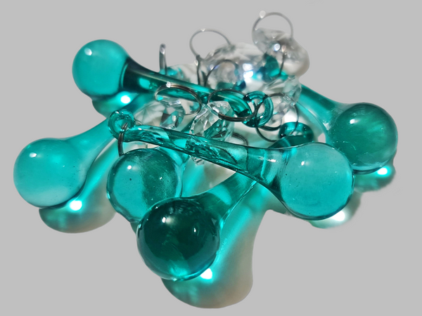 1 Aqua Marine Cut Glass Orbs 53 mm 2" Chandelier UK Crystals Droplets Beads Drops Lamp Light Parts 6