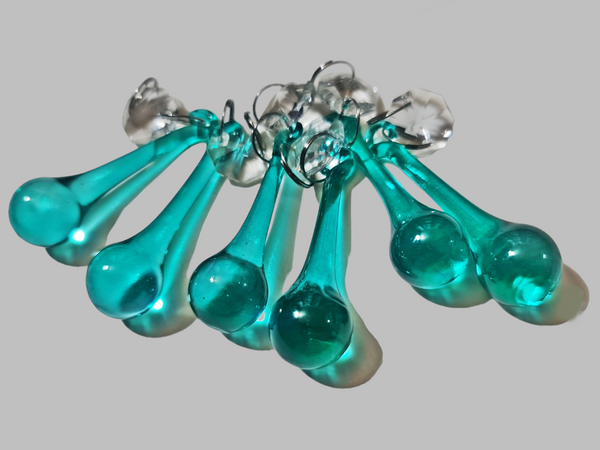 12 Aqua Marine Orbs 53 mm 2" Chandelier Crystals Droplets Beads Drops Christmas Decorations 12