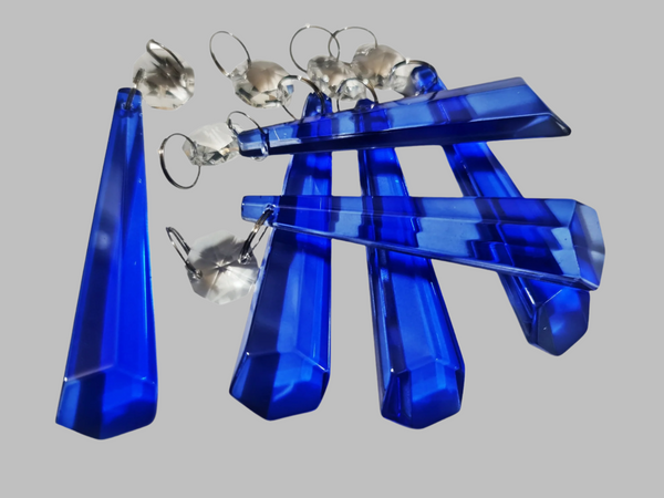 1 Cobalt Blue Cut Glass Icicles 72 mm 3" UK Chandelier Crystals Drops Beads Droplets Light Parts 7