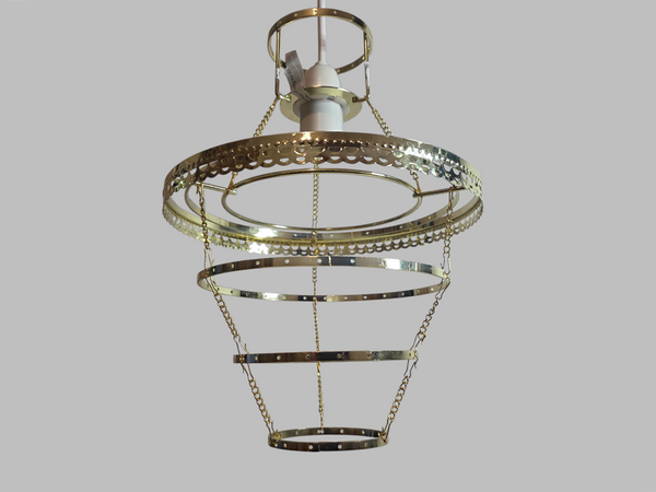 Ornate Brass 4-Tier Chandelier Pendant Frame Make Your Own Unique Light 9" x 12" 5