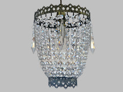Bronze Two Tier Bag Basket Chandelier Unique Lampshade Pendant Ceiling Light Bespoke 9" x 10"