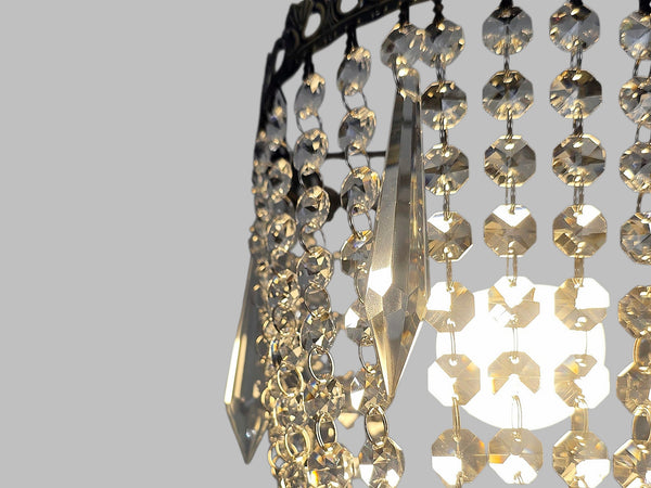 Bronze Two Tier Bag Basket Chandelier Unique Lampshade Pendant Ceiling Light Bespoke 9" x 10" 12