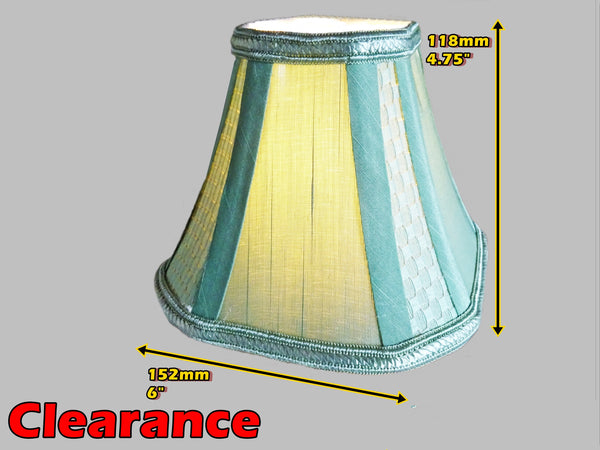 CLEARANCE Square Sage Green Clip On Candle Lampshade 6' Diameter Chandelier Shade Regal Classic